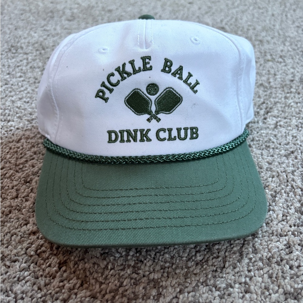 Pickle Ball Dink Club White and Green Cap